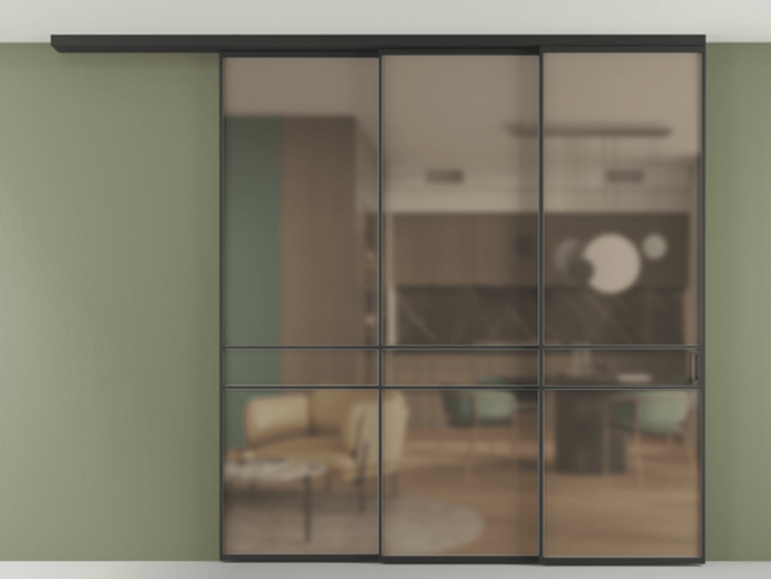 Перегородка Formato вдоль стены на потолок телескопик синхро 3 #VENDORCODE# #FURNISH# #GLASS# Цена #PRICE#  | Volhovec