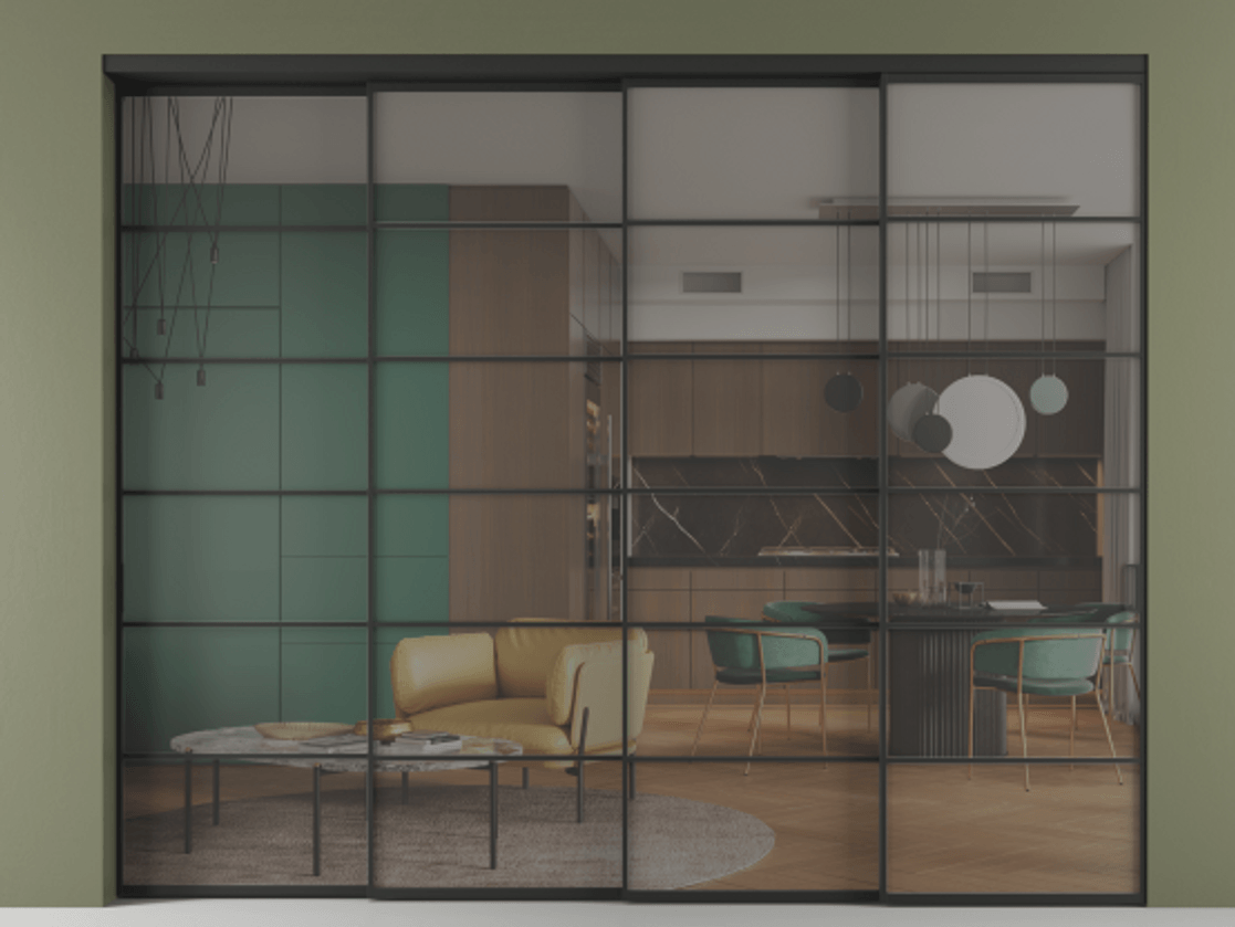 Перегородка Formato внутри проёма телескопик синхро-3 #VENDORCODE# #FURNISH# #GLASS# Цена #PRICE#  | Volhovec