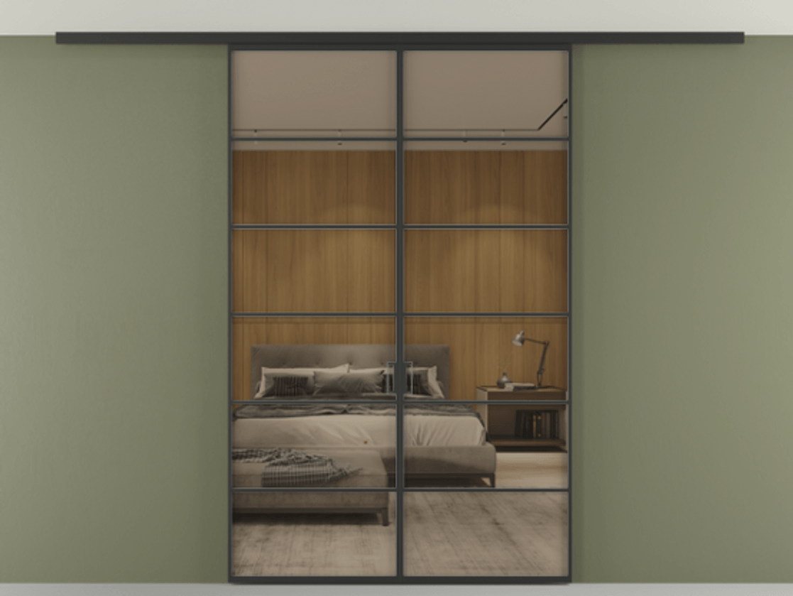 Перегородка Formato вдоль стены на потолок двустворчатая #VENDORCODE# #FURNISH# #GLASS# Цена #PRICE# #CURRENCY# | Volhovec