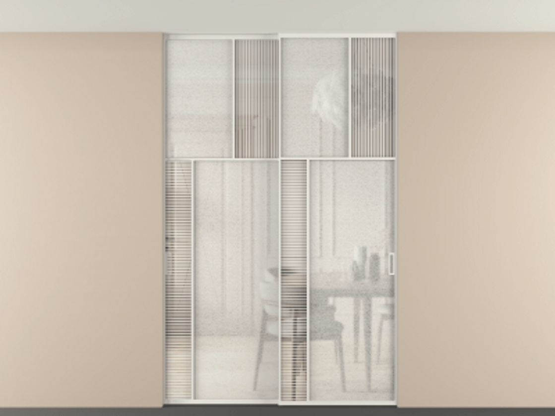 Перегородка Mosaic внутри проема двустворчатая в потолок #VENDORCODE# #FURNISH# #GLASS# Цена #PRICE# #CURRENCY# | Volhovec