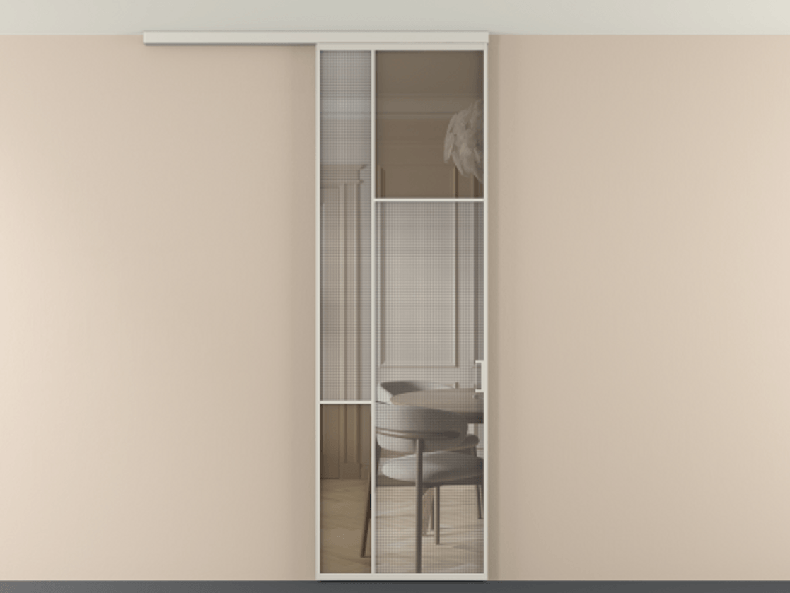 Перегородка Mosaic вдоль стены на потолок одностворчатая #VENDORCODE# #FURNISH# #GLASS# Цена #PRICE# #CURRENCY# | Volhovec