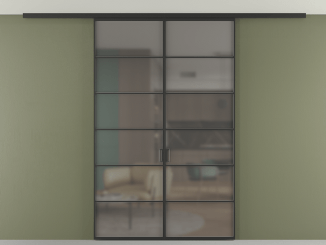 Перегородка Formato вдоль стены на потолок двустворчатая #VENDORCODE# #FURNISH# #GLASS# Цена #PRICE# #CURRENCY# | Volhovec