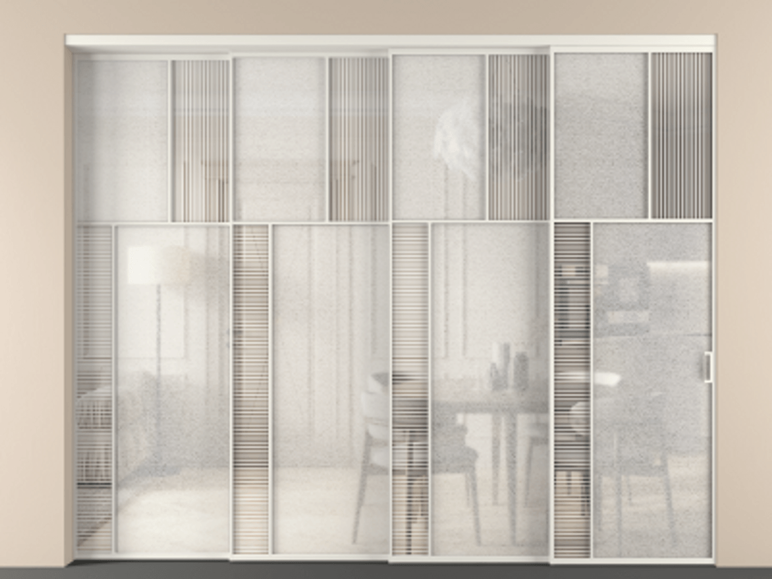 Перегородка Mosaic внутри проема телескопик синхро-4 #VENDORCODE# #FURNISH# #GLASS# Цена #PRICE# #CURRENCY# | Volhovec