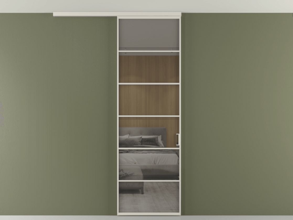 Перегородка Formato вдоль стены на потолок одностворчатая #VENDORCODE# #FURNISH# #GLASS# Цена #PRICE# #CURRENCY# | Volhovec
