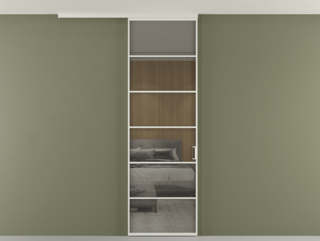 Перегородка Formato вдоль стены на потолок одностворчатая #VENDORCODE# #FURNISH# #GLASS# Цена #PRICE# #CURRENCY# | Volhovec