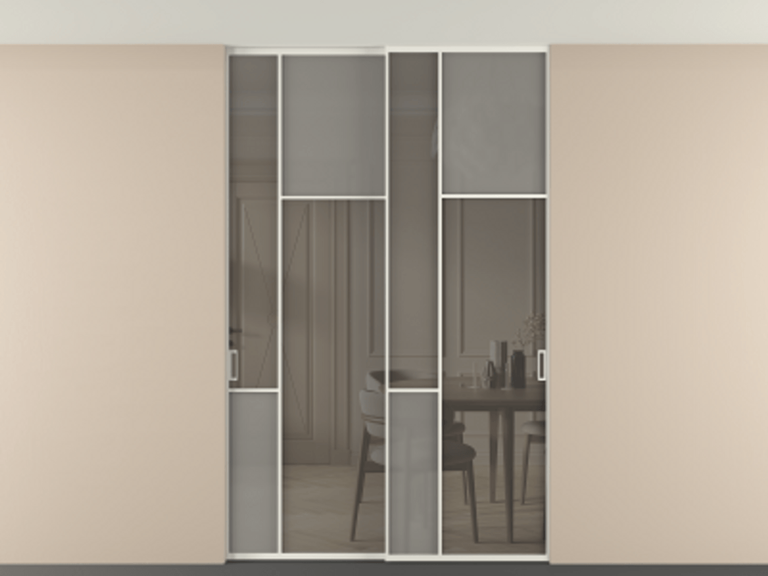 Перегородка Mosaic внутри проема двустворчатая в потолок #VENDORCODE# #FURNISH# #GLASS# Цена #PRICE# #CURRENCY# | Volhovec