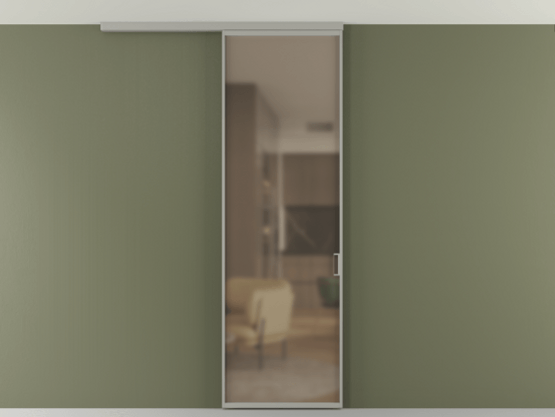 Перегородка Formato вдоль стены на потолок одностворчатая #VENDORCODE# #FURNISH# #GLASS# Цена #PRICE# #CURRENCY# | Volhovec