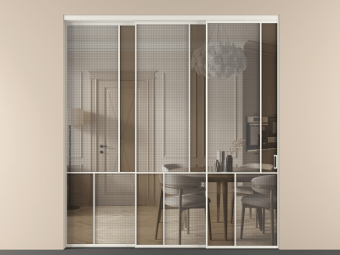 Перегородка Mosaic внутри проема телескопик синхро-3 #VENDORCODE# #FURNISH# #GLASS# Цена #PRICE#  | Volhovec
