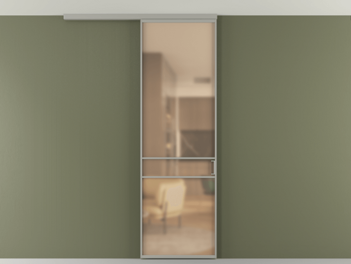 Перегородка Formato вдоль стены на потолок одностворчатая #VENDORCODE# #FURNISH# #GLASS# Цена #PRICE# #CURRENCY# | Volhovec