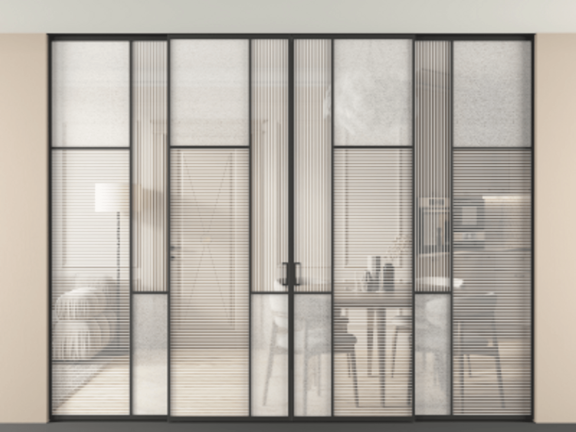 Перегородка Mosaic внутри проема четырёхстворчатая в потолок #VENDORCODE# #FURNISH# #GLASS# Цена #PRICE# #CURRENCY# | Volhovec