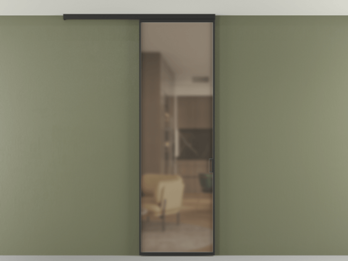 Перегородка Formato вдоль стены на потолок одностворчатая #VENDORCODE# #FURNISH# #GLASS# Цена #PRICE# #CURRENCY# | Volhovec