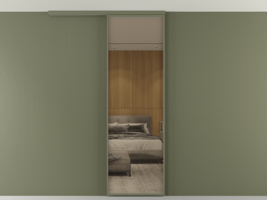 Перегородка Formato вдоль стены на потолок одностворчатая #VENDORCODE# #FURNISH# #GLASS# Цена #PRICE# #CURRENCY# | Volhovec