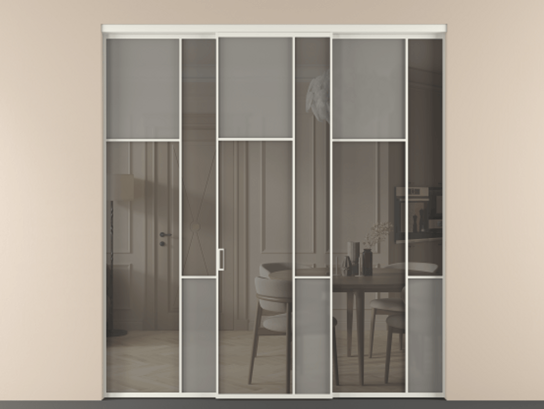 Перегородка Mosaic внутри проема трёхстворчатая #VENDORCODE# #FURNISH# #GLASS# Цена #PRICE# #CURRENCY# | Volhovec