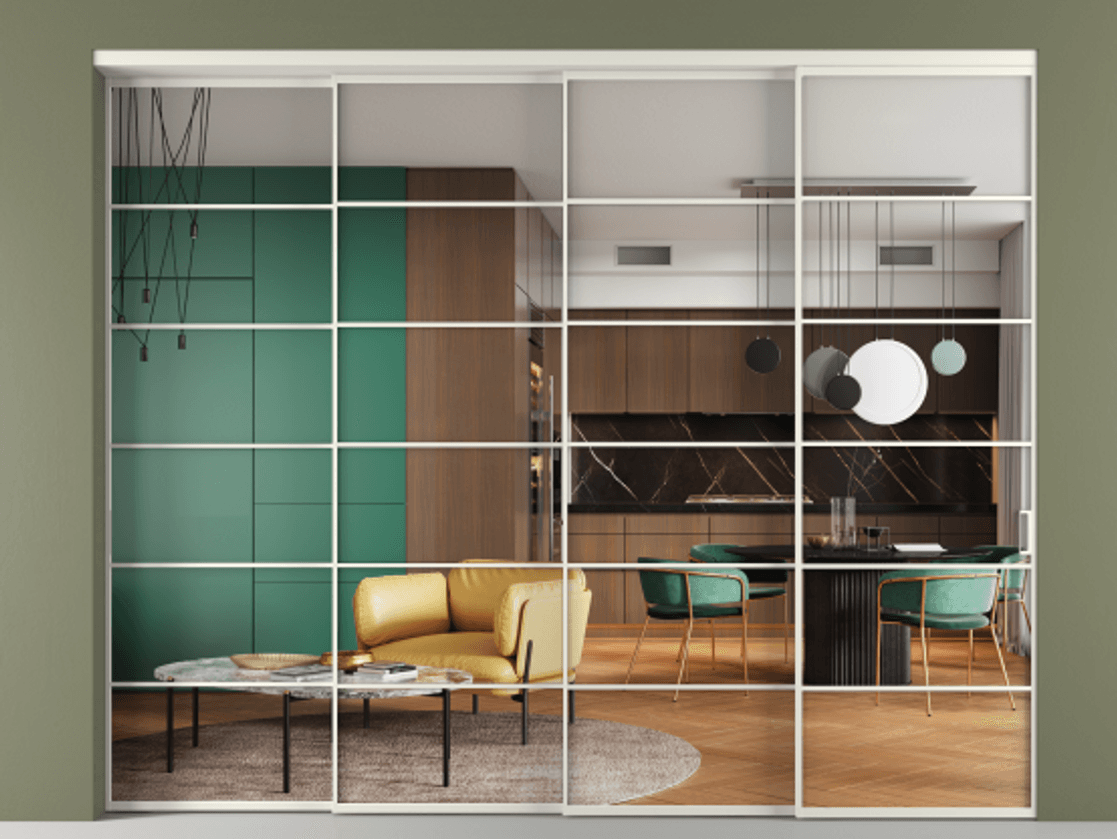 Перегородка Formato внутри проёма телескопик синхро-3 #VENDORCODE# #FURNISH# #GLASS# Цена #PRICE#  | Volhovec
