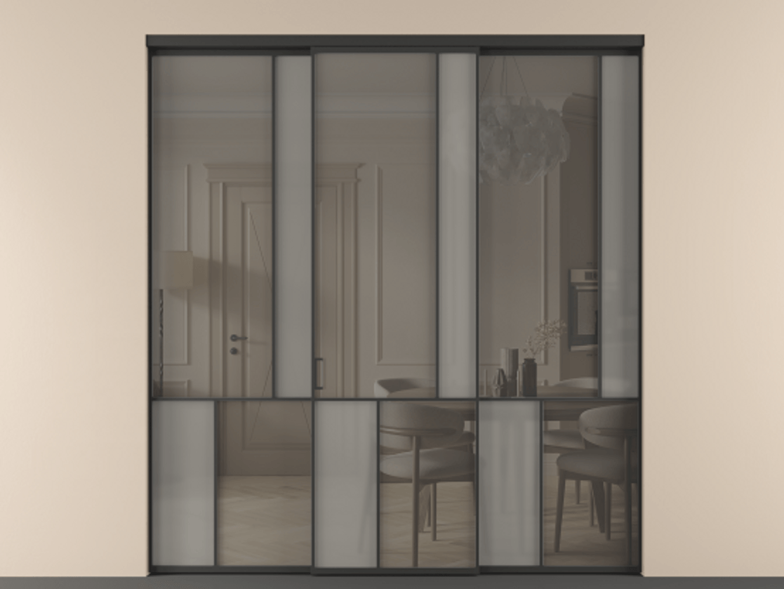Перегородка Mosaic внутри проема трёхстворчатая #VENDORCODE# #FURNISH# #GLASS# Цена #PRICE# #CURRENCY# | Volhovec