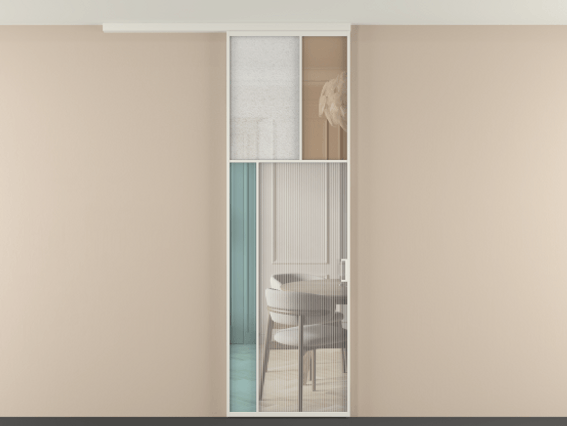 Перегородка Mosaic вдоль стены на потолок одностворчатая #VENDORCODE# #FURNISH# #GLASS# Цена #PRICE# #CURRENCY# | Volhovec