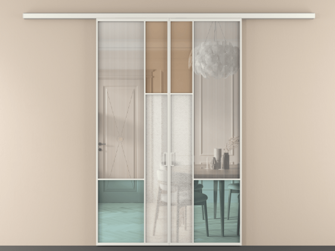 Перегородка Mosaic вдоль стены двустворчатая #VENDORCODE# #FURNISH# #GLASS# Цена #PRICE# #CURRENCY# | Volhovec