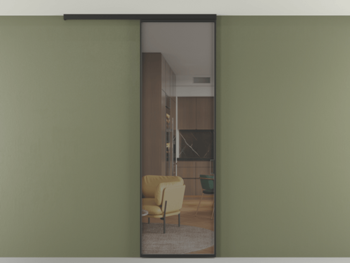 Перегородка Formato вдоль стены на потолок одностворчатая #VENDORCODE# #FURNISH# #GLASS# Цена #PRICE#  | Volhovec
