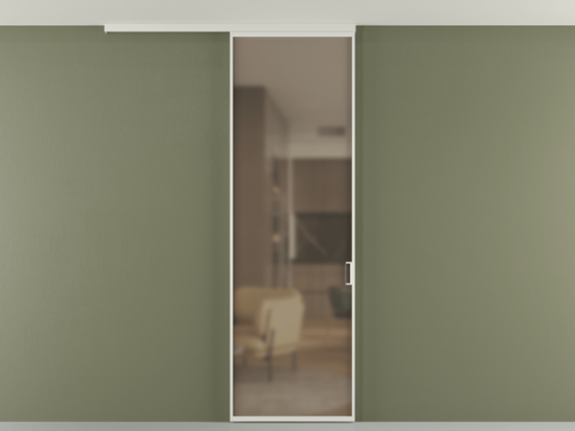 Перегородка Formato вдоль стены на потолок одностворчатая #VENDORCODE# #FURNISH# #GLASS# Цена #PRICE# #CURRENCY# | Volhovec