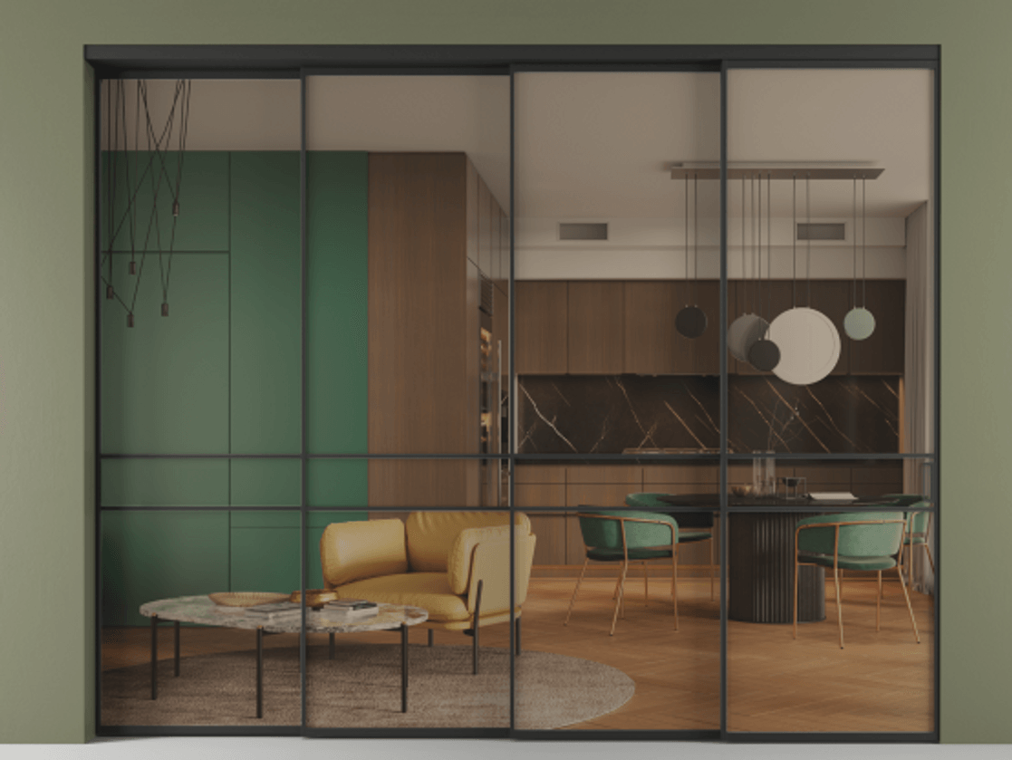 Перегородка Formato внутри проёма телескопик синхро-3 #VENDORCODE# #FURNISH# #GLASS# Цена #PRICE#  | Volhovec