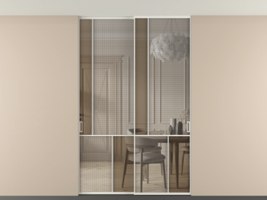Перегородка Mosaic внутри проема двустворчатая в потолок #VENDORCODE# #FURNISH# #GLASS# Цена #PRICE# #CURRENCY# | Volhovec