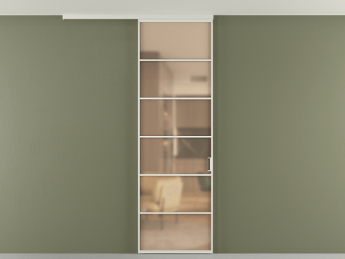 Перегородка Formato вдоль стены на потолок одностворчатая #VENDORCODE# #FURNISH# #GLASS# Цена #PRICE# #CURRENCY# | Volhovec