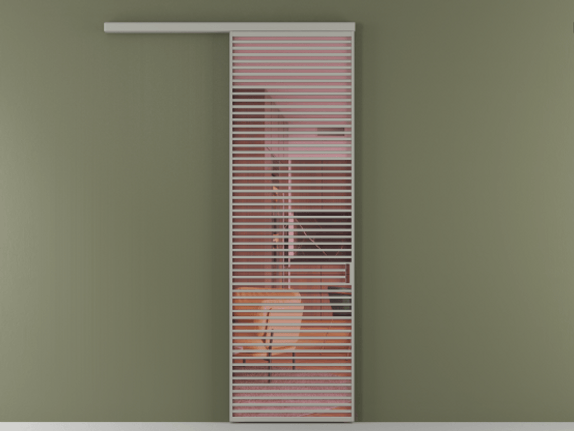 Перегородка Formato вдоль стены 1 створка АЛПР 040.07 Алюминий нейтральный серый Прозрачное розовое стекло, триплекс Цена 1151200 ₸  | Volhovec