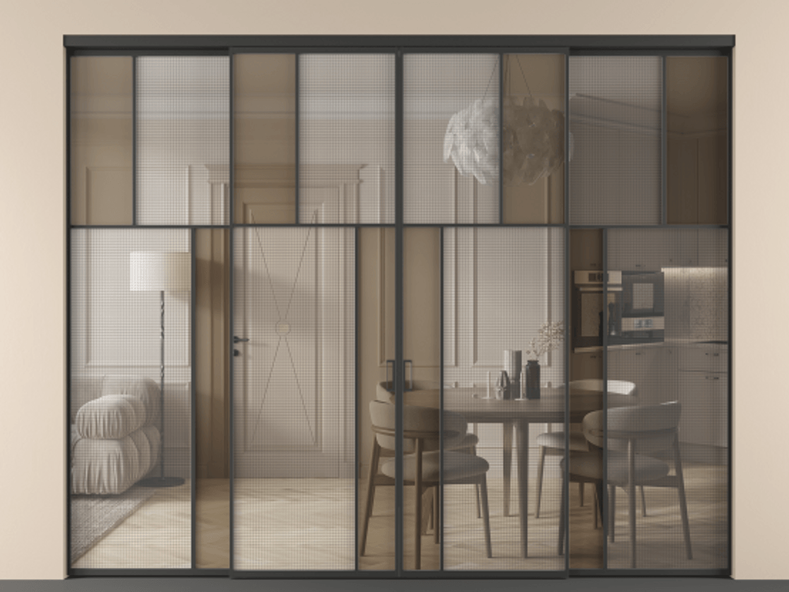 Перегородка Mosaic внутри проема четырёхстворчатая #VENDORCODE# #FURNISH# #GLASS# Цена #PRICE# #CURRENCY# | Volhovec