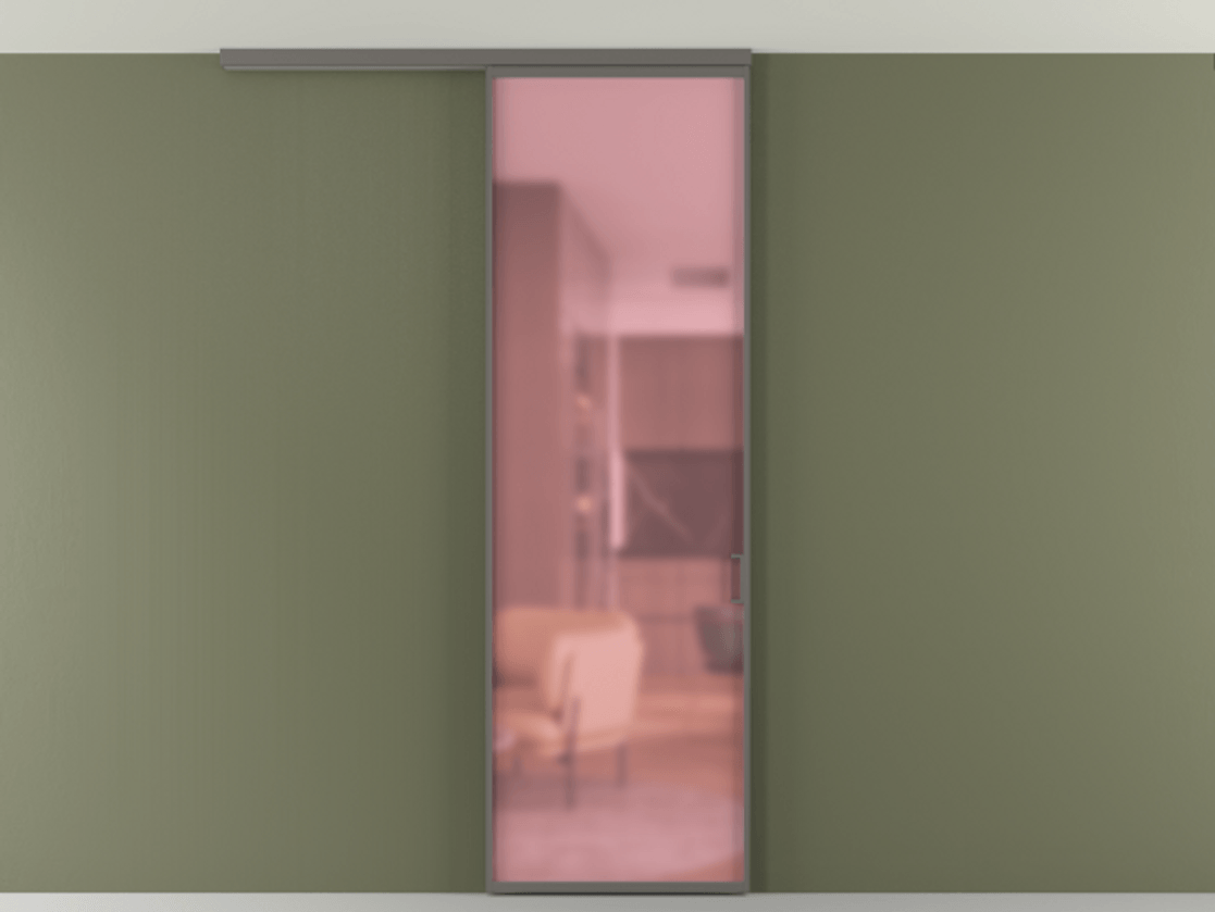 Перегородка Formato вдоль стены на потолок одностворчатая #VENDORCODE# #FURNISH# #GLASS# Цена #PRICE# #CURRENCY# | Volhovec