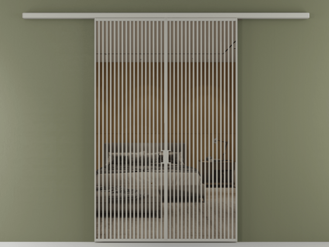 Перегородка Formato вдоль стены 2 створки АЛПР 040.06 Алюминий нейтральный серый Рефлективное бронзовое стекло "Stopsol", калёное Цена 2776800 ₸ | Volhovec