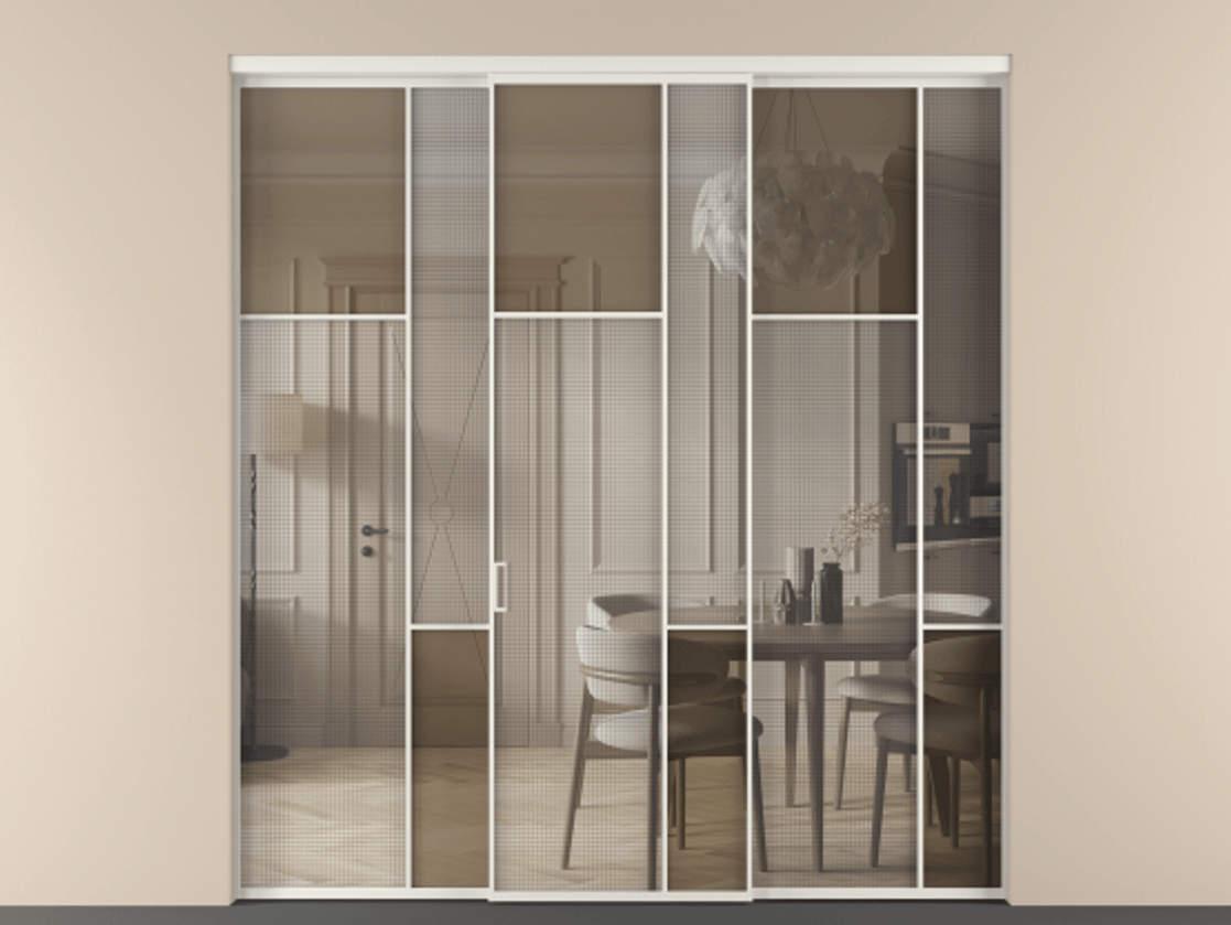 Перегородка Mosaic внутри проема трёхстворчатая #VENDORCODE# #FURNISH# #GLASS# Цена #PRICE# #CURRENCY# | Volhovec