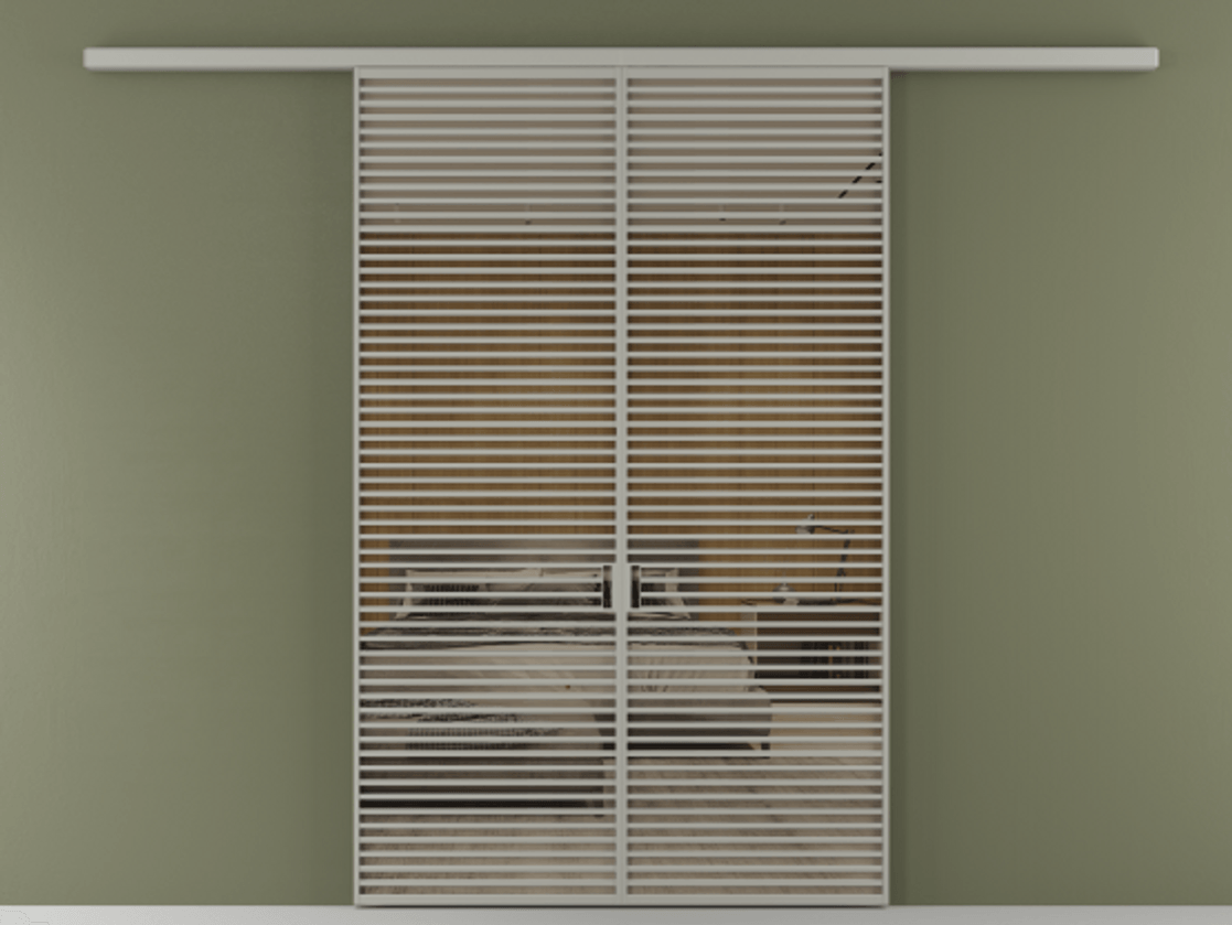 Перегородка Formato вдоль стены 2 створки АЛПР 040.07 Алюминий нейтральный серый Рефлективное бронзовое стекло "Stopsol", калёное Цена 2776800 ₸ | Volhovec