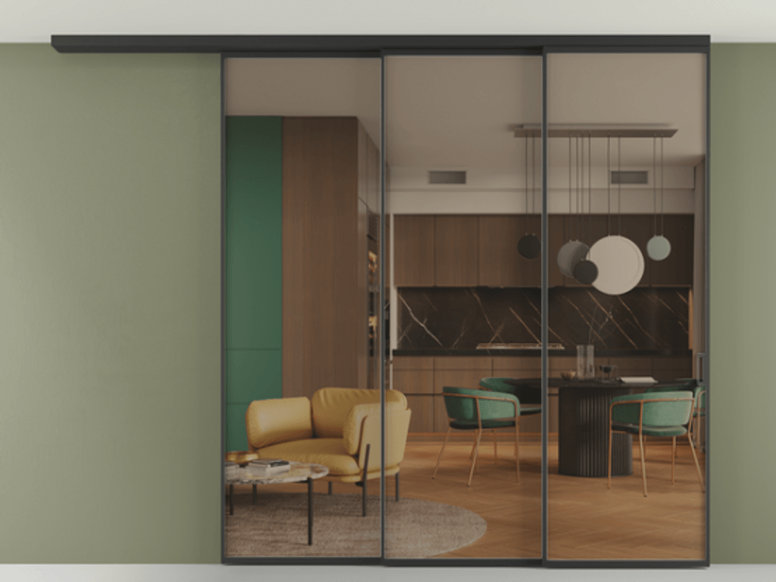 Перегородка Formato вдоль стены на потолок телескопик синхро 3 #VENDORCODE# #FURNISH# #GLASS# Цена #PRICE# #CURRENCY# | Volhovec