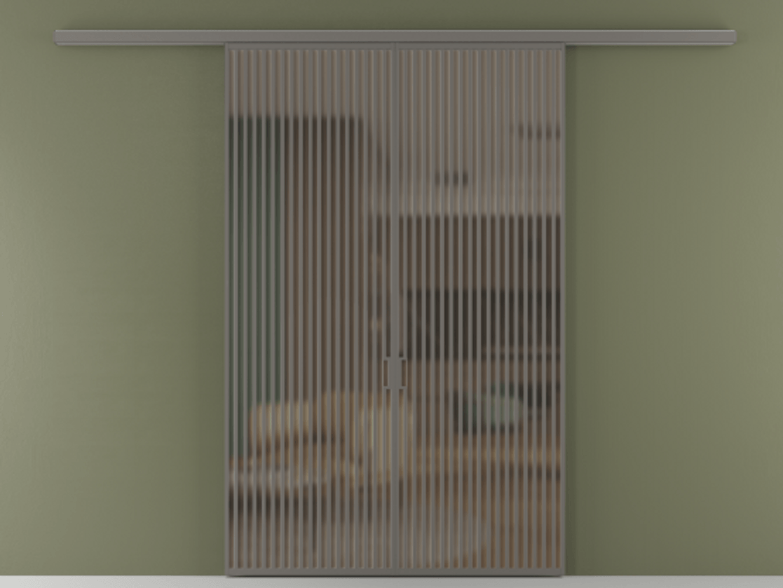 Перегородка Formato вдоль стены 2 створки АЛПР 040.06 Алюминий классический серый Сатинированное бронзовое стекло, триплекс Цена 2244900 ₸ | Volhovec