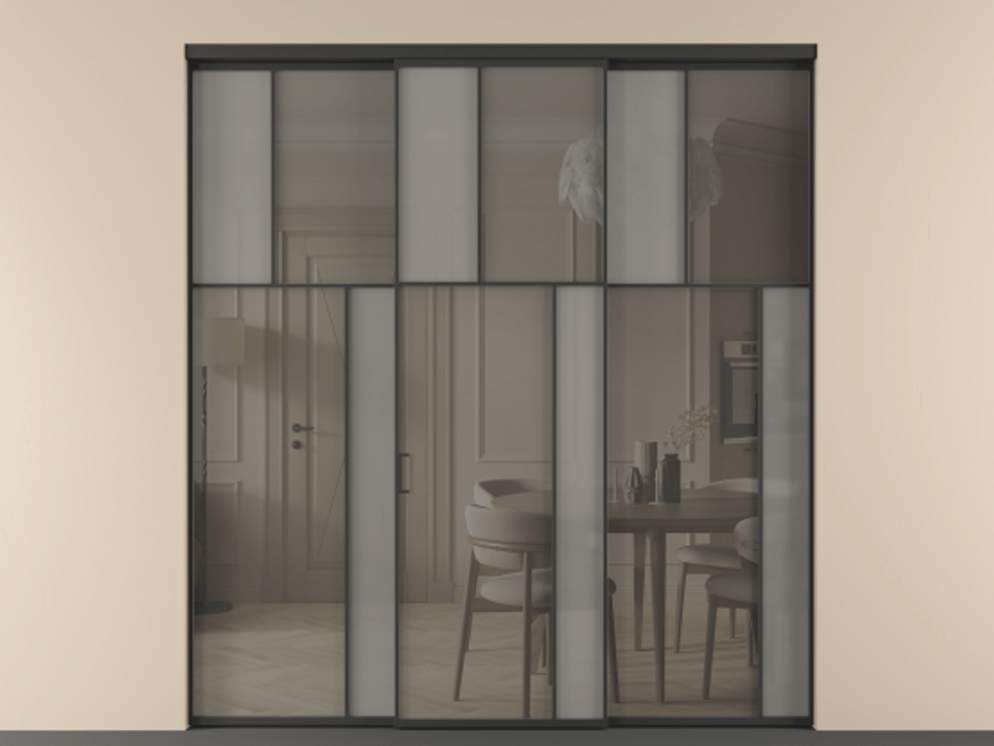 Перегородка Mosaic внутри проема трёхстворчатая #VENDORCODE# #FURNISH# #GLASS# Цена #PRICE# #CURRENCY# | Volhovec