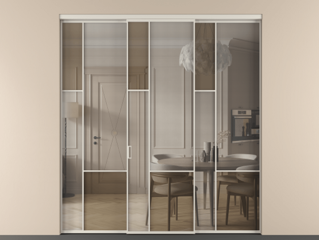 Перегородка Mosaic внутри проема трёхстворчатая #VENDORCODE# #FURNISH# #GLASS# Цена #PRICE# #CURRENCY# | Volhovec