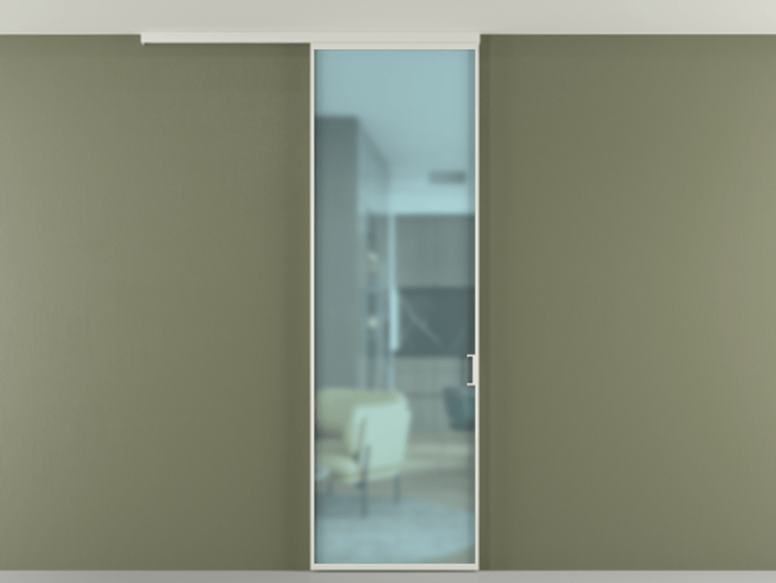 Перегородка Formato вдоль стены на потолок одностворчатая #VENDORCODE# #FURNISH# #GLASS# Цена #PRICE# #CURRENCY# | Volhovec