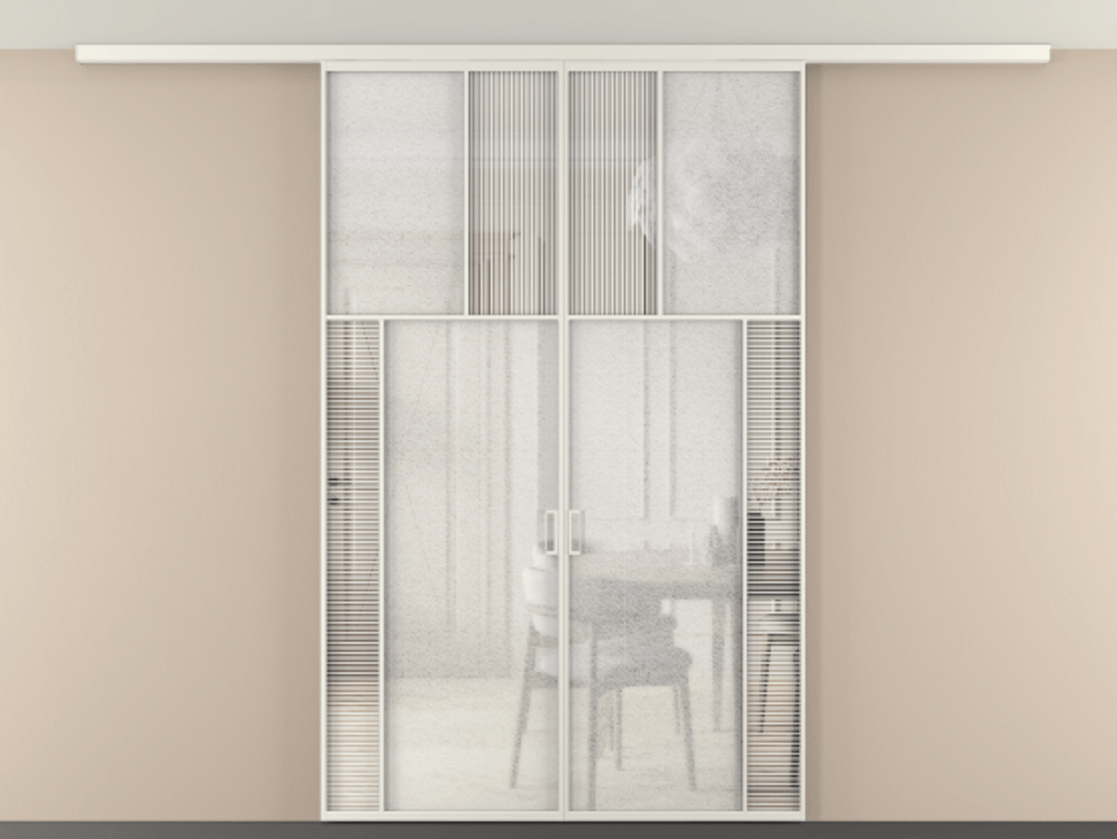 Перегородка Mosaic вдоль стены на потолок двустворчатая #VENDORCODE# #FURNISH# #GLASS# Цена #PRICE# #CURRENCY# | Volhovec