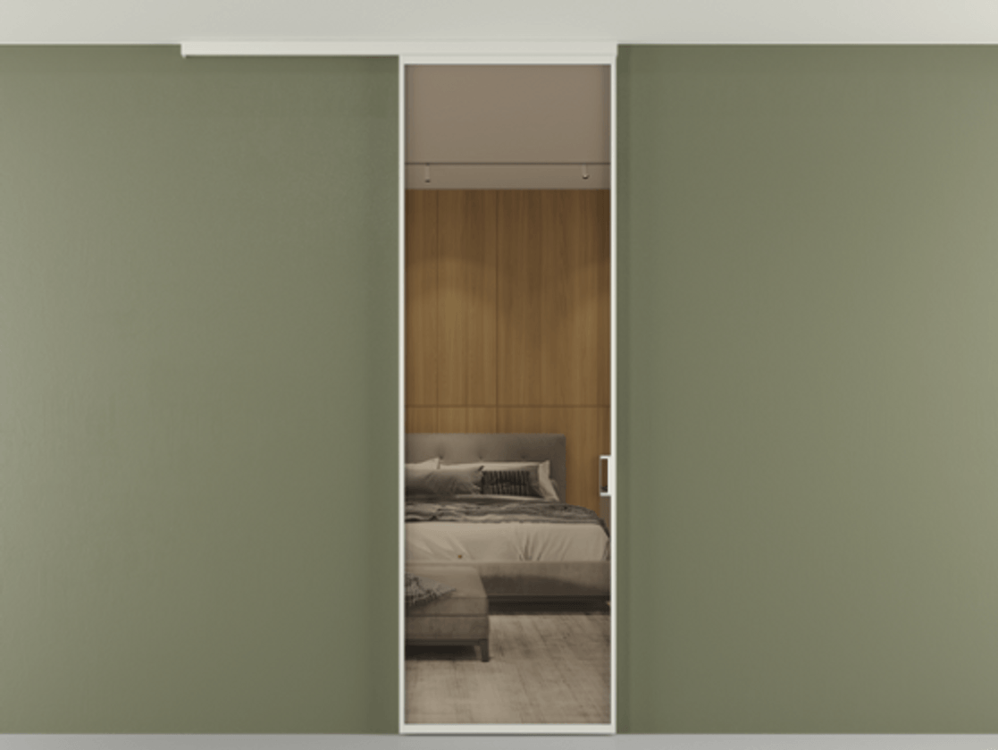 Перегородка Formato вдоль стены на потолок одностворчатая #VENDORCODE# #FURNISH# #GLASS# Цена #PRICE# #CURRENCY# | Volhovec