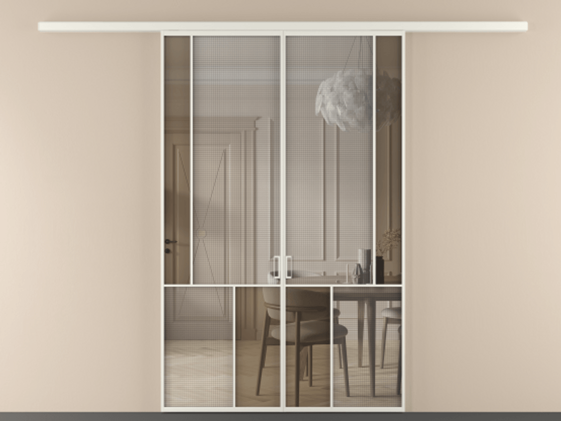 Перегородка Mosaic вдоль стены двустворчатая #VENDORCODE# #FURNISH# #GLASS# Цена #PRICE# #CURRENCY# | Volhovec