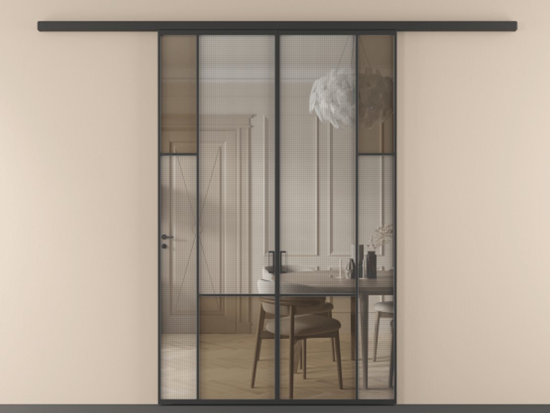 Перегородка Mosaic вдоль стены двустворчатая #VENDORCODE# #FURNISH# #GLASS# Цена #PRICE#  | Volhovec