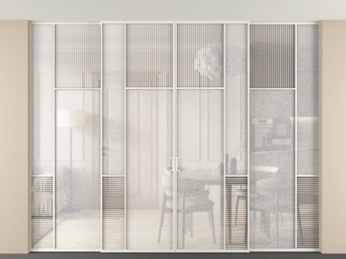 Перегородка Mosaic внутри проема четырёхстворчатая в потолок #VENDORCODE# #FURNISH# #GLASS# Цена #PRICE# #CURRENCY# | Volhovec