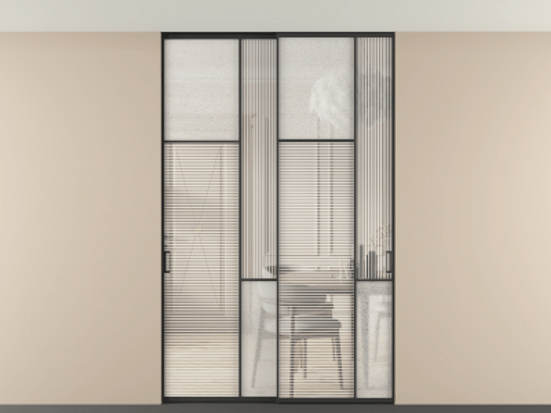 Перегородка Mosaic внутри проема двустворчатая в потолок #VENDORCODE# #FURNISH# #GLASS# Цена #PRICE# #CURRENCY# | Volhovec