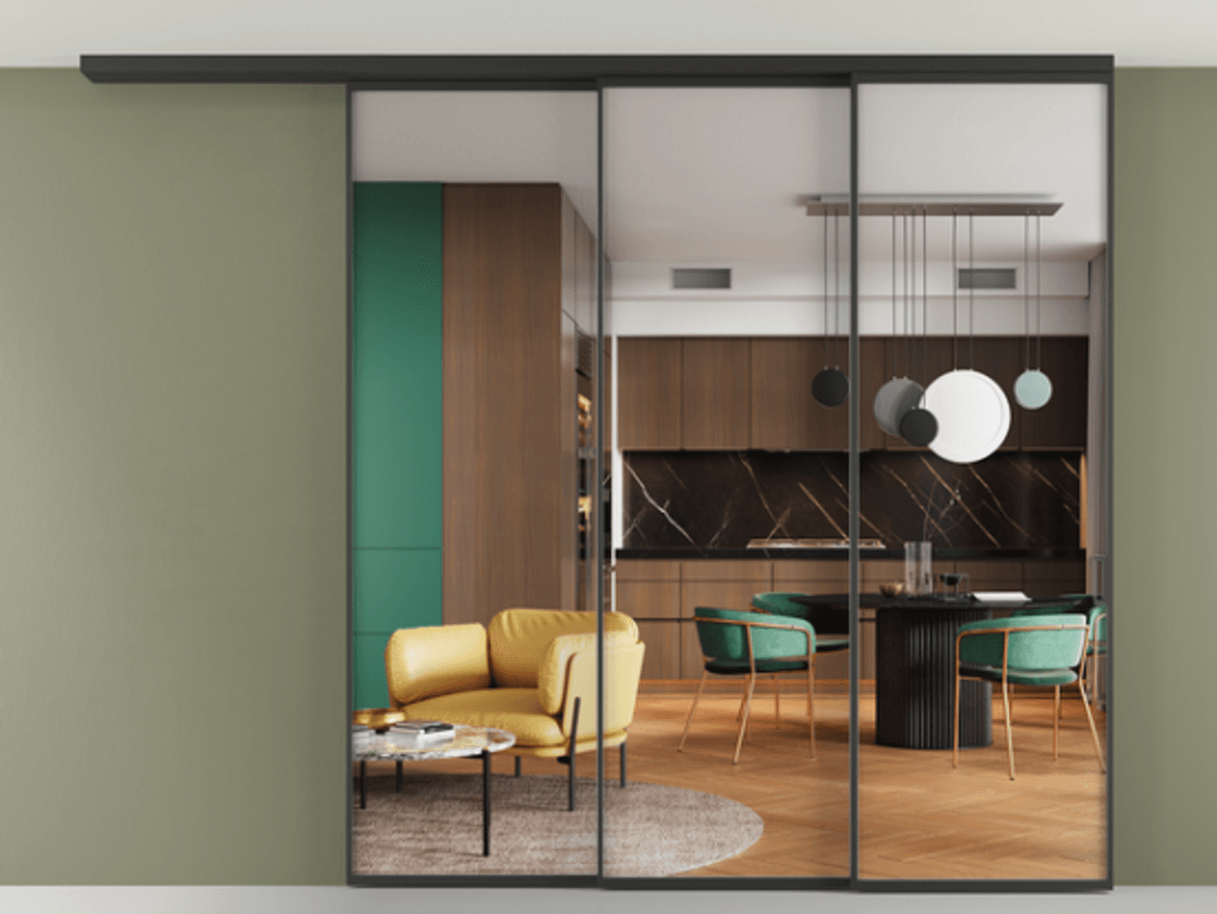 Перегородка Formato вдоль стены на потолок телескопик синхро 3 #VENDORCODE# #FURNISH# #GLASS# Цена #PRICE# #CURRENCY# | Volhovec