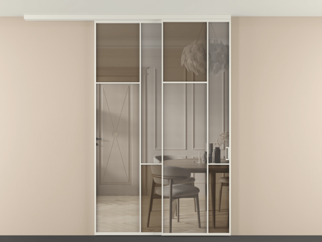 Перегородка Mosaic вдоль стены телескопик синхро-2 #VENDORCODE# #FURNISH# #GLASS# Цена #PRICE# #CURRENCY# | Volhovec