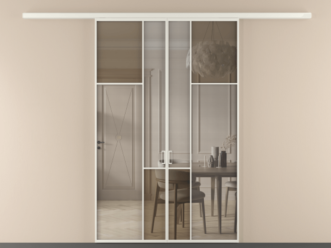 Перегородка Mosaic вдоль стены двустворчатая #VENDORCODE# #FURNISH# #GLASS# Цена #PRICE# #CURRENCY# | Volhovec