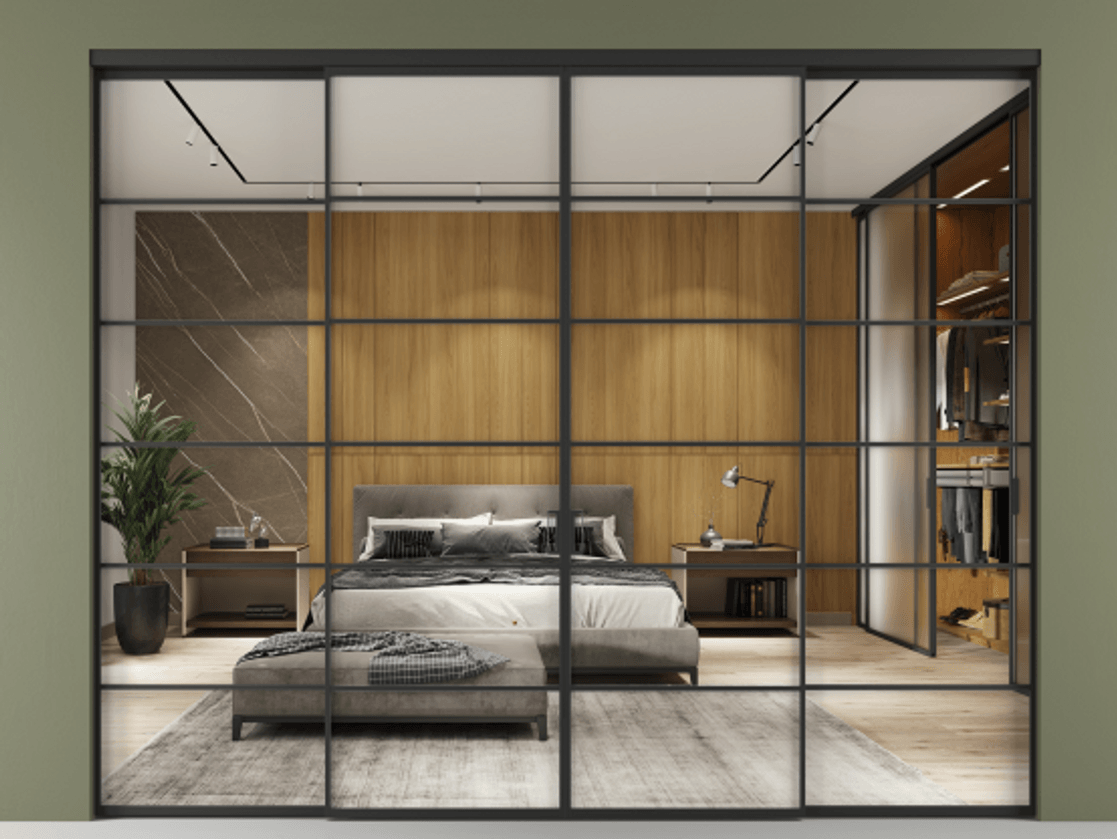 Перегородка Formato внутри проёма четырёхстворчатая #VENDORCODE# #FURNISH# #GLASS# Цена #PRICE#  | Volhovec