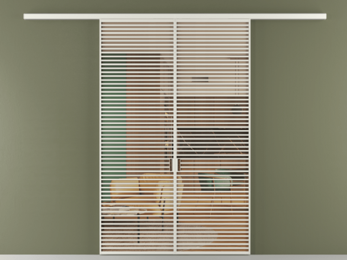 Перегородка Formato вдоль стены 2 створки АЛПР 040.07 Алюминий серый Прозрачное оранжевое стекло, триплекс Цена 2677000 ₸ | Volhovec