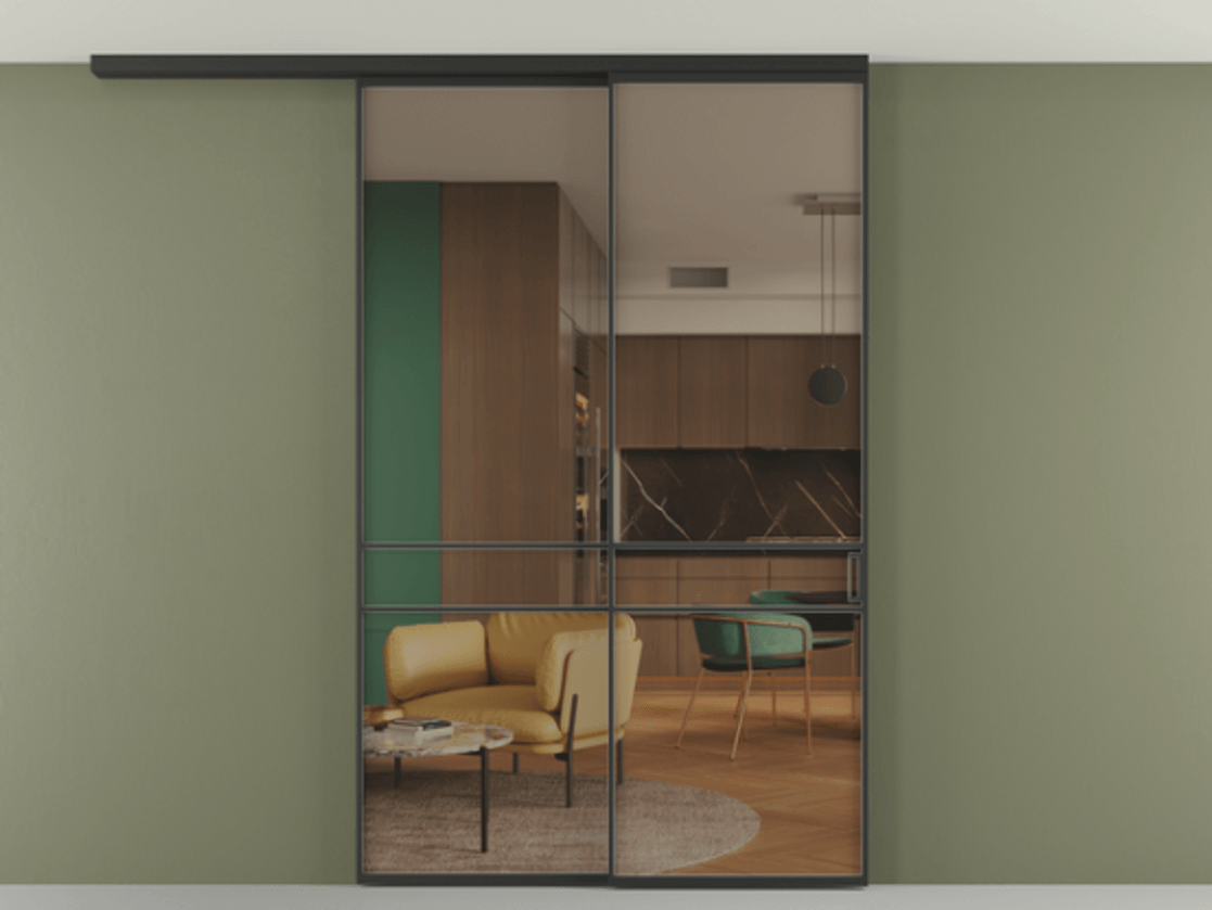 Перегородка Formato вдоль стены на потолок телескопик синхро 2 #VENDORCODE# #FURNISH# #GLASS# Цена #PRICE#  | Volhovec