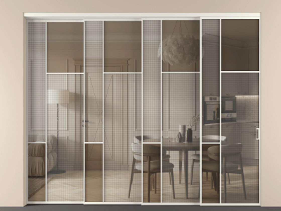 Перегородка Mosaic внутри проема телескопик синхро-4 #VENDORCODE# #FURNISH# #GLASS# Цена #PRICE# #CURRENCY# | Volhovec